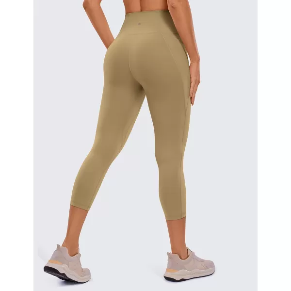 CRZ YOGA Womens Butterluxe Workout Capri Leggings with Pockets 21 Inches  High Waisted Gym Athletic Crop Yoga LeggingsSoul Brown