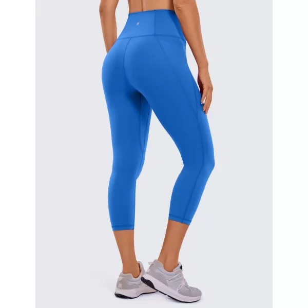 CRZ YOGA Womens Butterluxe Workout Capri Leggings with Pockets 21 Inches  High Waisted Gym Athletic Crop Yoga LeggingsSparkle Blue