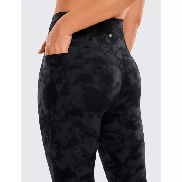 CRZ YOGA Womens Butterluxe Workout Capri Leggings with Pockets 21 Inches  High Waisted Gym Athletic Crop Yoga LeggingsTie Dye Smoke Ink