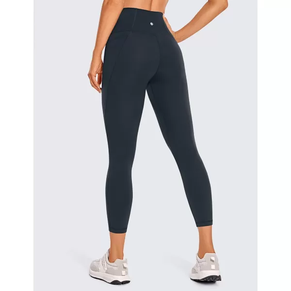 CRZ YOGA Womens Butterluxe Workout Capri Leggings with Pockets 21 Inches  High Waisted Gym Athletic Crop Yoga LeggingsTrue Navy