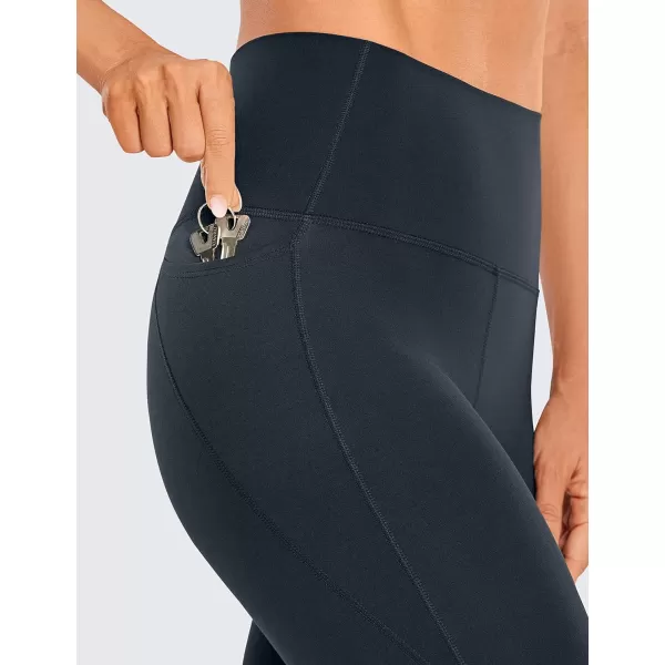 CRZ YOGA Womens Butterluxe Workout Capri Leggings with Pockets 21 Inches  High Waisted Gym Athletic Crop Yoga LeggingsTrue Navy