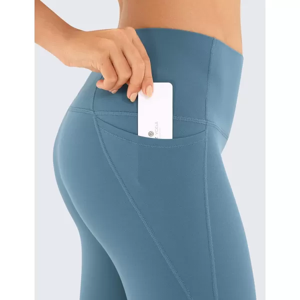 CRZ YOGA Womens Butterluxe Workout Leggings 25 Inches  High Waisted Gym Yoga Pants with Pockets Buttery SoftBlue Ashes