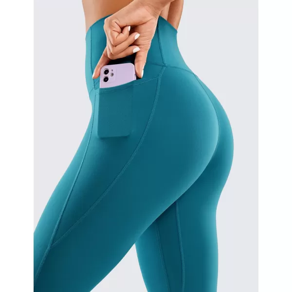 CRZ YOGA Womens Butterluxe Workout Leggings 25 Inches  High Waisted Gym Yoga Pants with Pockets Buttery SoftBorealis Green