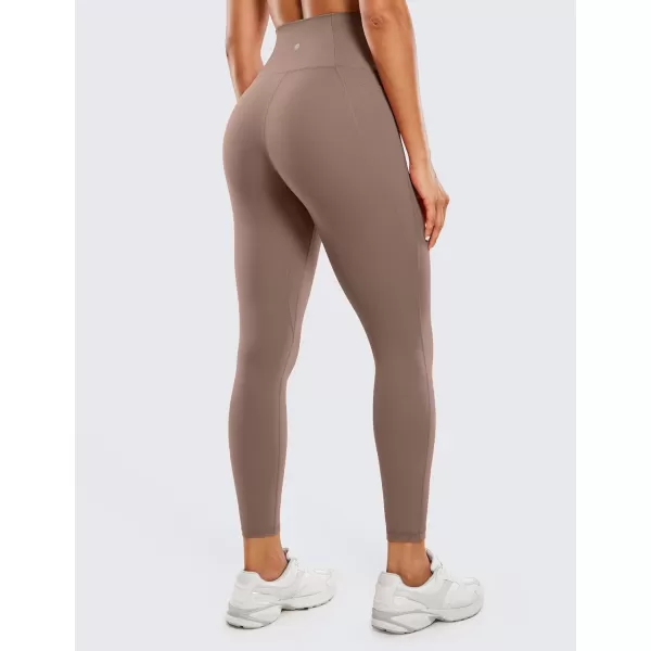 CRZ YOGA Womens Butterluxe Workout Leggings 25 Inches  High Waisted Gym Yoga Pants with Pockets Buttery SoftBrown Purple