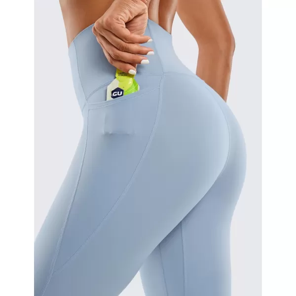 CRZ YOGA Womens Butterluxe Workout Leggings 25 Inches  High Waisted Gym Yoga Pants with Pockets Buttery SoftCambric Blue