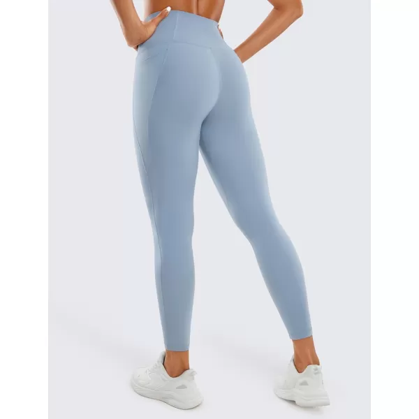 CRZ YOGA Womens Butterluxe Workout Leggings 25 Inches  High Waisted Gym Yoga Pants with Pockets Buttery SoftCambric Blue