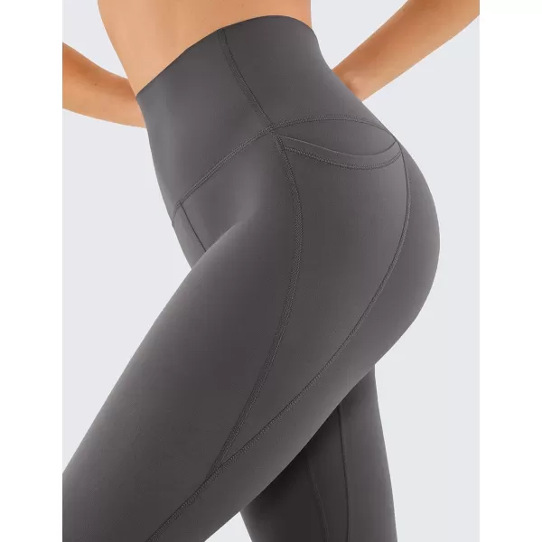 CRZ YOGA Womens Butterluxe Workout Leggings 25 Inches  High Waisted Gym Yoga Pants with Pockets Buttery SoftDark Carbon