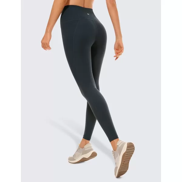 CRZ YOGA Womens Butterluxe Workout Leggings 25 Inches  High Waisted Gym Yoga Pants with Pockets Buttery SoftDark Green