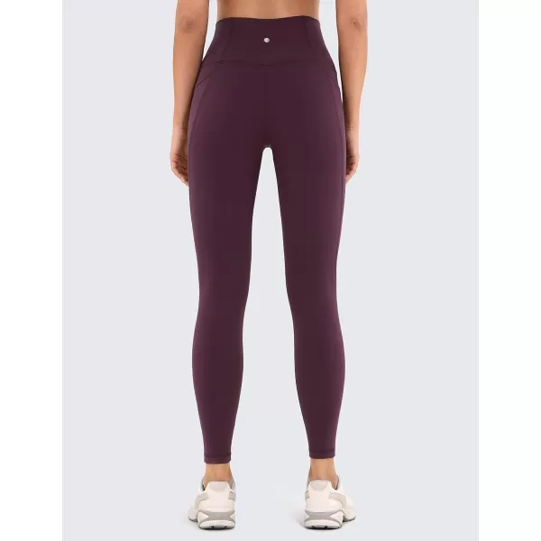 CRZ YOGA Womens Butterluxe Workout Leggings 25 Inches  High Waisted Gym Yoga Pants with Pockets Buttery SoftDeep Purple