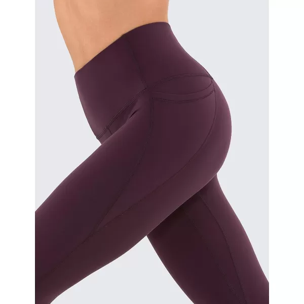 CRZ YOGA Womens Butterluxe Workout Leggings 25 Inches  High Waisted Gym Yoga Pants with Pockets Buttery SoftDeep Purple