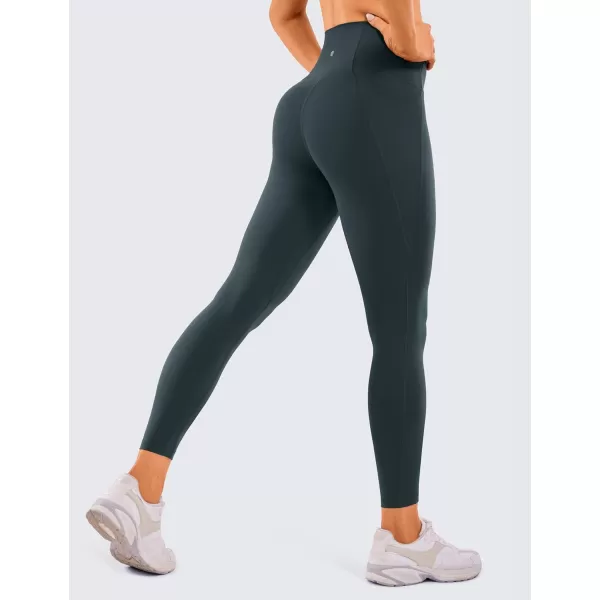 CRZ YOGA Womens Butterluxe Workout Leggings 25 Inches  High Waisted Gym Yoga Pants with Pockets Buttery SoftForest Dark Green