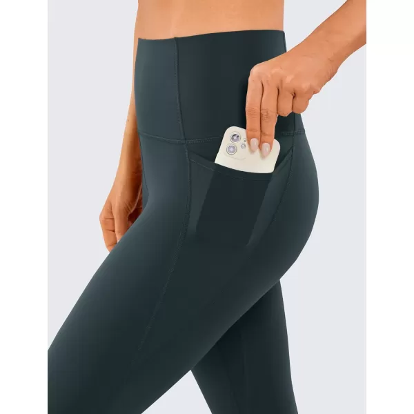 CRZ YOGA Womens Butterluxe Workout Leggings 25 Inches  High Waisted Gym Yoga Pants with Pockets Buttery SoftForest Dark Green