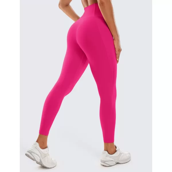 CRZ YOGA Womens Butterluxe Workout Leggings 25 Inches  High Waisted Gym Yoga Pants with Pockets Buttery SoftGranita Pink