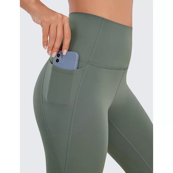 CRZ YOGA Womens Butterluxe Workout Leggings 25 Inches  High Waisted Gym Yoga Pants with Pockets Buttery SoftGrey Sage