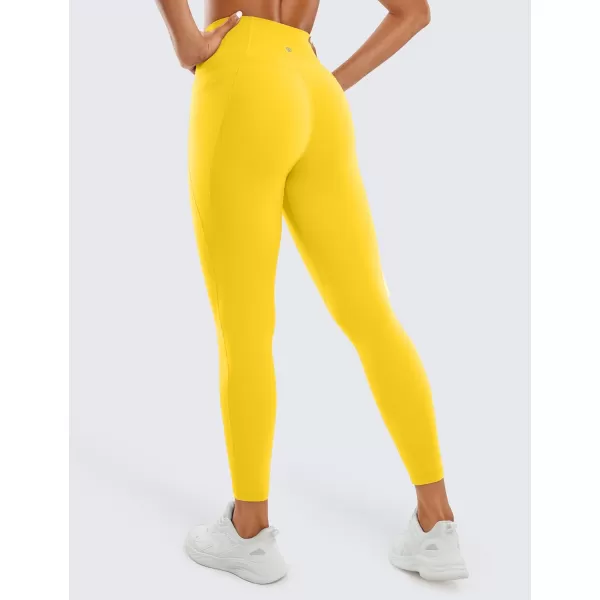 CRZ YOGA Womens Butterluxe Workout Leggings 25 Inches  High Waisted Gym Yoga Pants with Pockets Buttery SoftHigh Visibility Yellow