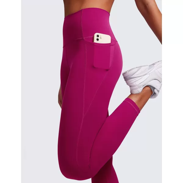 CRZ YOGA Womens Butterluxe Workout Leggings 25 Inches  High Waisted Gym Yoga Pants with Pockets Buttery SoftMagenta Purple