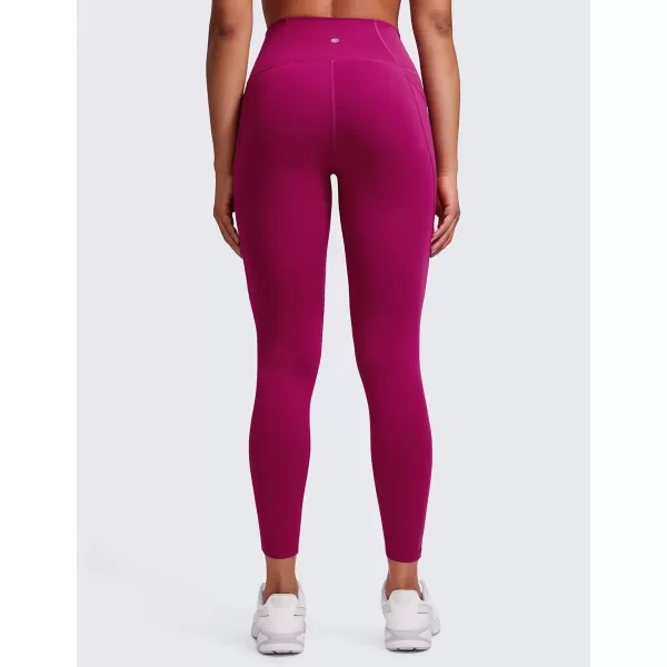 CRZ YOGA Womens Butterluxe Workout Leggings 25 Inches  High Waisted Gym Yoga Pants with Pockets Buttery SoftMagenta Purple