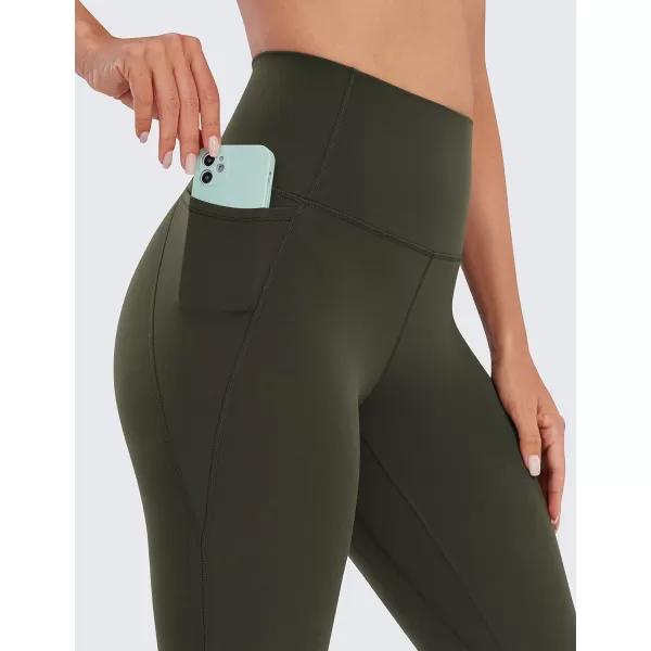 CRZ YOGA Womens Butterluxe Workout Leggings 25 Inches  High Waisted Gym Yoga Pants with Pockets Buttery SoftOlive Green