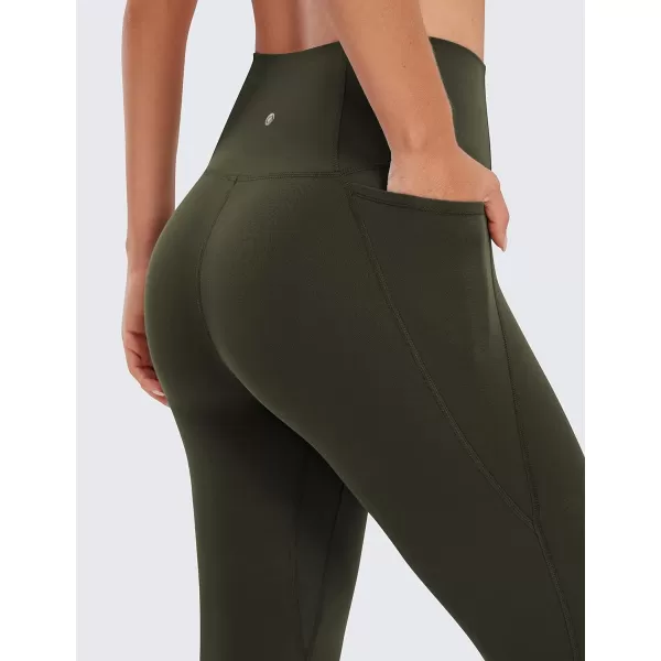 CRZ YOGA Womens Butterluxe Workout Leggings 25 Inches  High Waisted Gym Yoga Pants with Pockets Buttery SoftOlive Green