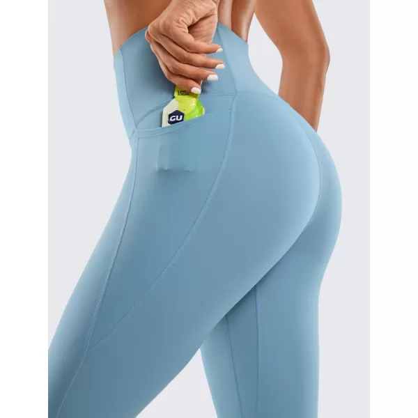 CRZ YOGA Womens Butterluxe Workout Leggings 25 Inches  High Waisted Gym Yoga Pants with Pockets Buttery SoftPure Blue