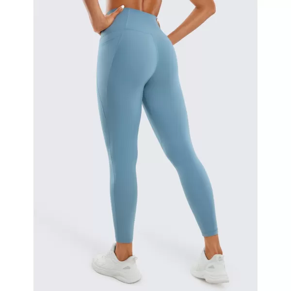 CRZ YOGA Womens Butterluxe Workout Leggings 25 Inches  High Waisted Gym Yoga Pants with Pockets Buttery SoftPure Blue