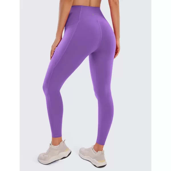 CRZ YOGA Womens Butterluxe Workout Leggings 25 Inches  High Waisted Gym Yoga Pants with Pockets Buttery SoftRoyal Lilac