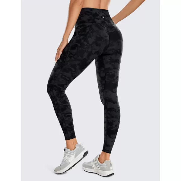 CRZ YOGA Womens Butterluxe Workout Leggings 25 Inches  High Waisted Gym Yoga Pants with Pockets Buttery SoftTie Dye Smoke Ink