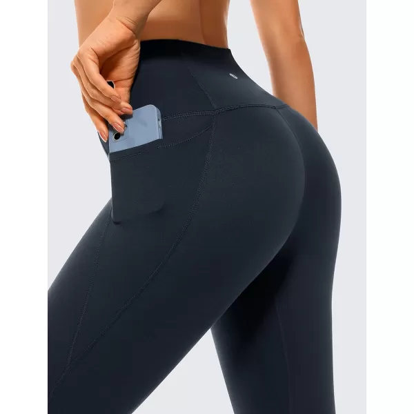 CRZ YOGA Womens Butterluxe Workout Leggings 25 Inches  High Waisted Gym Yoga Pants with Pockets Buttery SoftTrue Navy