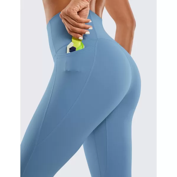 CRZ YOGA Womens Butterluxe Workout Leggings 25 Inches  High Waisted Gym Yoga Pants with Pockets Buttery SoftUniverse Blue