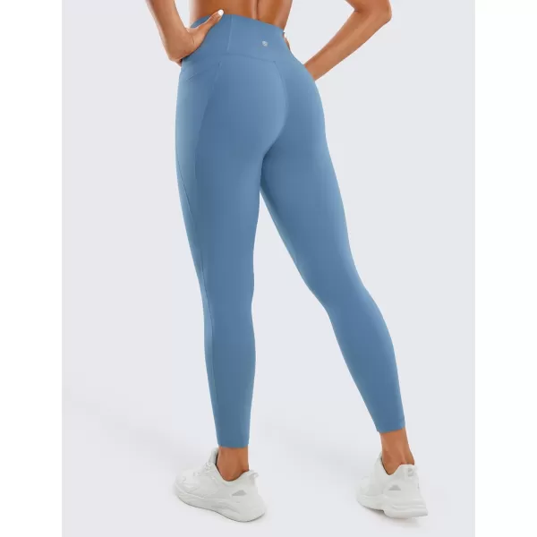 CRZ YOGA Womens Butterluxe Workout Leggings 25 Inches  High Waisted Gym Yoga Pants with Pockets Buttery SoftUniverse Blue