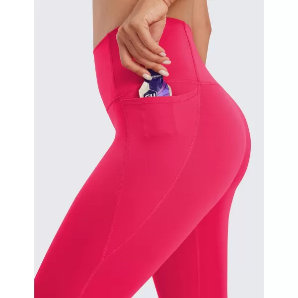 CRZ YOGA Womens Butterluxe Workout Leggings 25 Inches  High Waisted Gym Yoga Pants with Pockets Buttery SoftViva Magenta