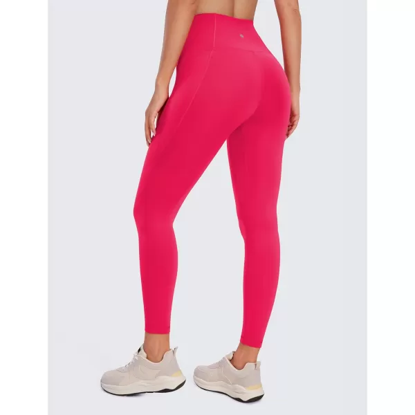 CRZ YOGA Womens Butterluxe Workout Leggings 25 Inches  High Waisted Gym Yoga Pants with Pockets Buttery SoftViva Magenta