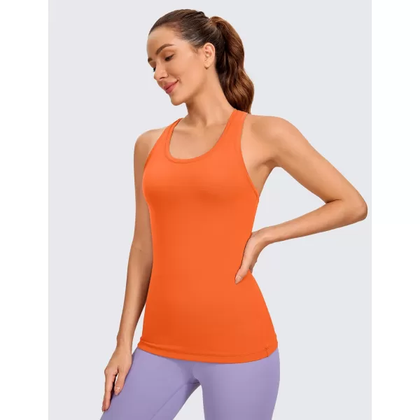 CRZ YOGA Womens Butterluxe Workout Tank Tops Racerback Tank Yoga Sleeveless Top Camisole Athletic Gym ShirtNeon Orange