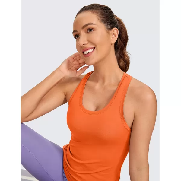 CRZ YOGA Womens Butterluxe Workout Tank Tops Racerback Tank Yoga Sleeveless Top Camisole Athletic Gym ShirtNeon Orange