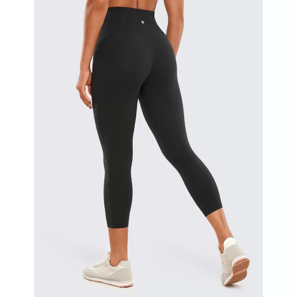 CRZ YOGA Womens Butterluxe Workout Yoga Capri Leggings 23 Inches  High Waist Crop Pants with Pockets Buttery Soft Gym23 inches Black