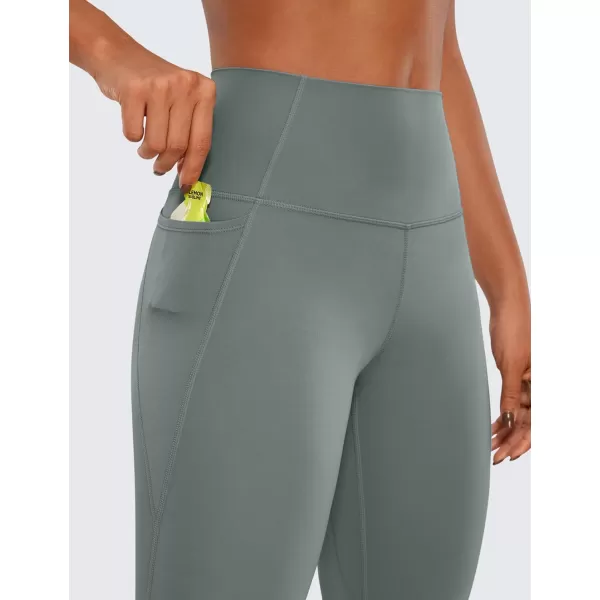 CRZ YOGA Womens Butterluxe Workout Yoga Capri Leggings 23 Inches  High Waist Crop Pants with Pockets Buttery Soft Gym23 inches Grey Sage