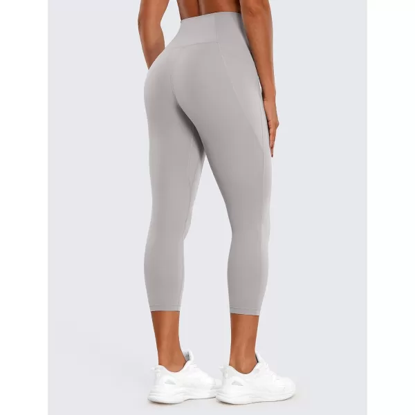 CRZ YOGA Womens Butterluxe Workout Yoga Capri Leggings 23 Inches  High Waist Crop Pants with Pockets Buttery Soft Gym23 inches Gull Gray