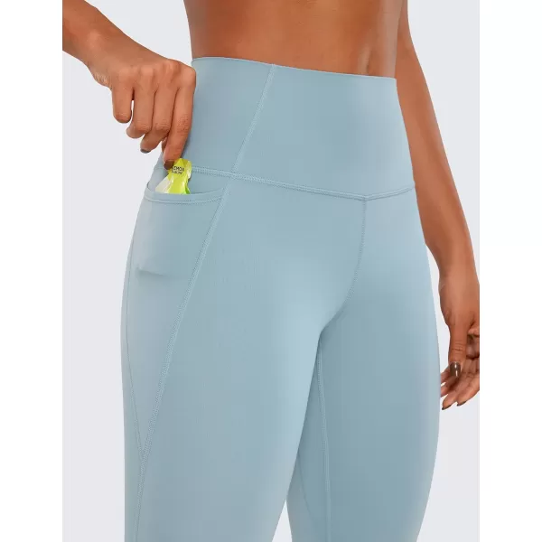 CRZ YOGA Womens Butterluxe Workout Yoga Capri Leggings 23 Inches  High Waist Crop Pants with Pockets Buttery Soft Gym23 inches Light Grayish Blue