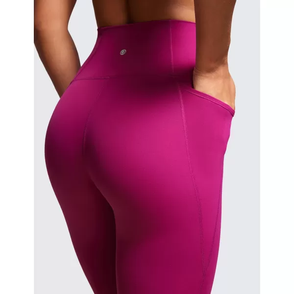 CRZ YOGA Womens Butterluxe Workout Yoga Capri Leggings 23 Inches  High Waist Crop Pants with Pockets Buttery Soft Gym23 inches Magenta Purple