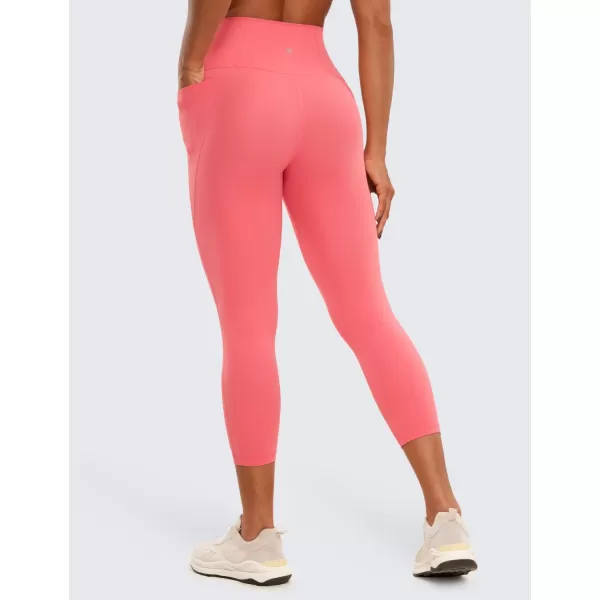 CRZ YOGA Womens Butterluxe Workout Yoga Capri Leggings 23 Inches  High Waist Crop Pants with Pockets Buttery Soft Gym23 inches Raspberry Sorbet