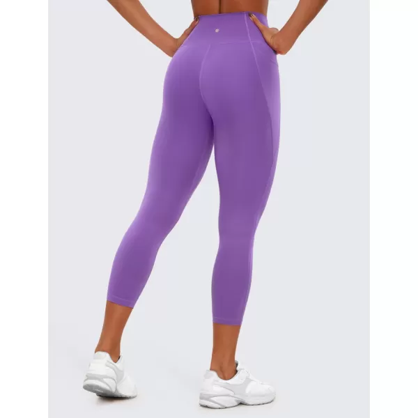 CRZ YOGA Womens Butterluxe Workout Yoga Capri Leggings 23 Inches  High Waist Crop Pants with Pockets Buttery Soft Gym23 inches Royal Lilac