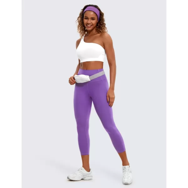 CRZ YOGA Womens Butterluxe Workout Yoga Capri Leggings 23 Inches  High Waist Crop Pants with Pockets Buttery Soft Gym23 inches Royal Lilac