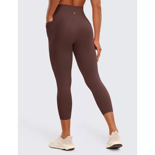 CRZ YOGA Womens Butterluxe Workout Yoga Capri Leggings 23 Inches  High Waist Crop Pants with Pockets Buttery Soft Gym23 inches Taupe