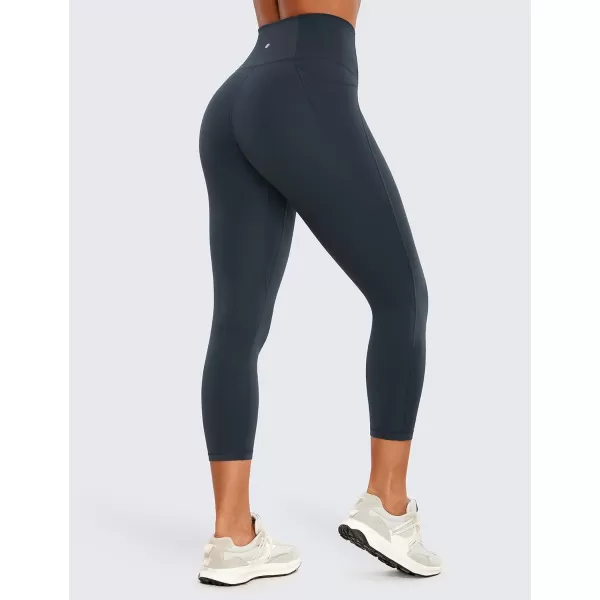 CRZ YOGA Womens Butterluxe Workout Yoga Capri Leggings 23 Inches  High Waist Crop Pants with Pockets Buttery Soft Gym23 inches True Navy