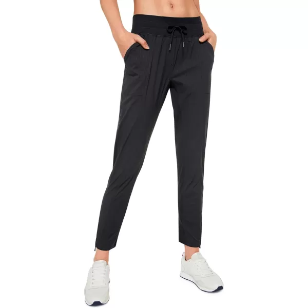 CRZ YOGA Womens Casual 78 Pants 2527  Lightweight Workout Outdoor Athletic Track Travel Lounge Joggers PocketsBlack