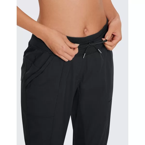 CRZ YOGA Womens Casual 78 Pants 2527  Lightweight Workout Outdoor Athletic Track Travel Lounge Joggers PocketsBlack