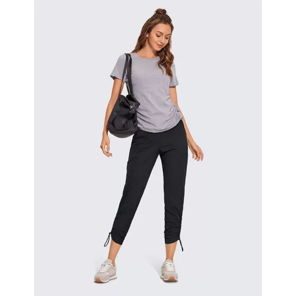 CRZ YOGA Womens Casual 78 Pants 2527  Lightweight Workout Outdoor Athletic Track Travel Lounge Joggers PocketsBlack