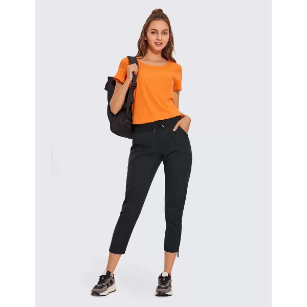 CRZ YOGA Womens Casual 78 Pants 2527  Lightweight Workout Outdoor Athletic Track Travel Lounge Joggers PocketsBlack