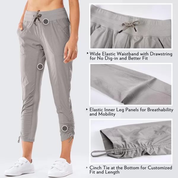 CRZ YOGA Womens Casual 78 Pants 2527  Lightweight Workout Outdoor Athletic Track Travel Lounge Joggers PocketsDark Chrome