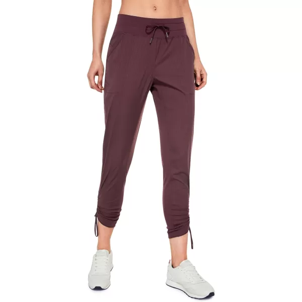 CRZ YOGA Womens Casual 78 Pants 2527  Lightweight Workout Outdoor Athletic Track Travel Lounge Joggers PocketsDark Russet